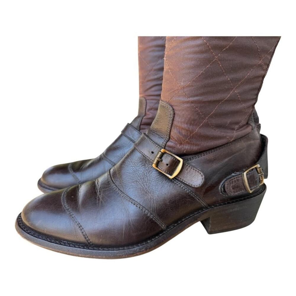 Belstaff Trailmaster 55 Leather Waxed Cotton Knee High Boot Women size 38 US 7 - Picture 6 of 11